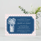 Repetitie Diner Honingraat Mason Jar Wildflowers Kaart (Staand voorkant)