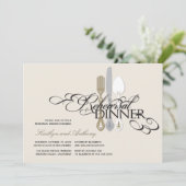 repetitie diner klassieke rollen 2 bruiloft uitnod kaart (Staand voorkant)