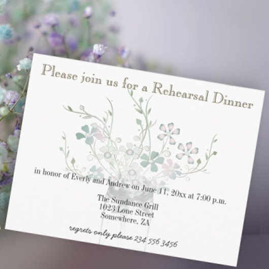 Repetitie Diner Mason Jar Country Save the Date Uitnodiging Briefkaart