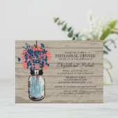 Repetitie Diner Mason Jar Wildflowers Kaart (Staand voorkant)