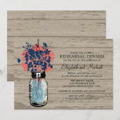 Repetitie Diner Mason Jar Wildflowers Kaart (Voorkant / Achterkant)