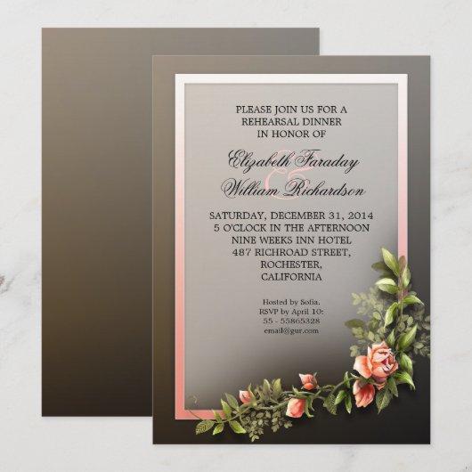 Repetitie Diner Mooie uitnodiging (Voorkant / Achterkant)