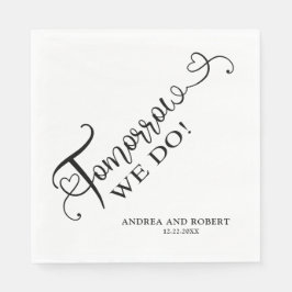 Repetitie diner Morgen doen we bruiloft Servet