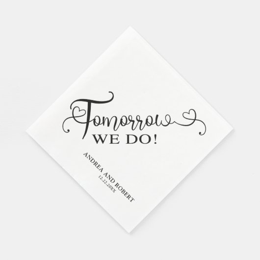 Repetitie diner Morgen doen we bruiloft Servet (Hoek)