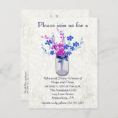 repetitie diner mosterd hart blad boom uitnodiging briefkaart (Voorkant / Achterkant)