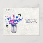 repetitie diner mosterd hart blad boom uitnodiging briefkaart (Achterkant)