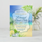 Repetitie Diner Party Strand Bruiloft Mojito Palm Kaart (Staand voorkant)