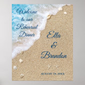 Repetitie diner poster Blauwe strandgolven (Voorkant)