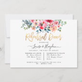 Repetitie Diner Red Ombre Waterverf Rozen Aankondiging (Voorkant)