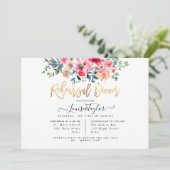 Repetitie Diner Red Ombre Waterverf Rozen Kaart (Staand voorkant)