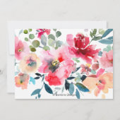 Repetitie Diner Red Ombre Waterverf Rozen Kaart (Achterkant)