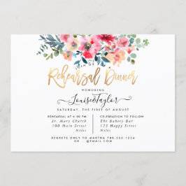 Repetitie Diner Red Ombre Waterverf Rozen Kaart