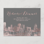 Repetitie Diner Roze Goud Pittsburgh Skyline Aankondigingskaart (Voorkant)
