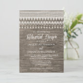 Repetitie Diner Rustiek Hout Hek Kant Typografie Kaart (Staand voorkant)