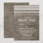 Repetitie Diner Rustiek Hout Hek Kant Typografie Kaart (Voorkant / Achterkant)