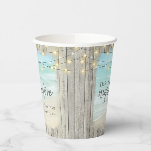 Repetitie Diner Rustiek Strand Wedding Papieren Bekers (Links)