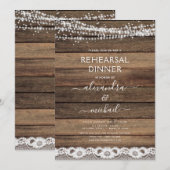 Repetitie Diner Rustieke Boerderij Lace Wood Kaart (Voorkant / Achterkant)