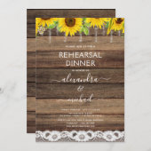 Repetitie Diner Rustieke Zonnebloem Boerderij Kaart (Voorkant / Achterkant)