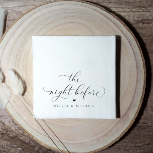 Repetitie Diner servetten de avond voor de bruilof