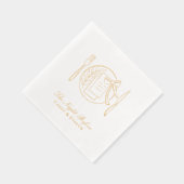 Repetitie Diner Servetten Gold Folie Elegant Bow (Rechts)