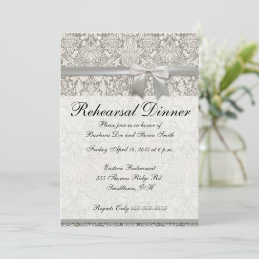 Repetitie diner  Sjabloon Uitnodiging (Staand voorkant)