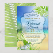 repetitie diner strand bruiloft palmboom bladeren kaart (Voorkant / Achterkant)