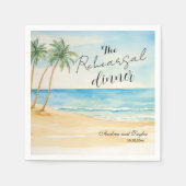 Repetitie Diner Strand en Palm Trees Wedding Servet (Voorkant)