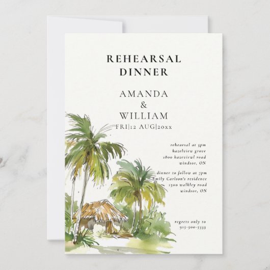 Repetitie diner tropische bestemming kaart (Voorkant)