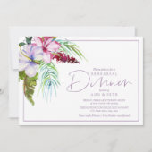 Repetitie Diner Tropische Bloemen Uitnodiging (Voorkant)