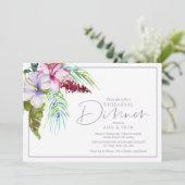 Repetitie Diner Tropische Bloemen Uitnodiging (Staand voorkant)
