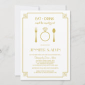 Repetitie Diner Uitnodiging / Eet Drink trouwen (Voorkant)