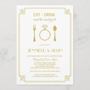 Repetitie Diner Uitnodiging / Eet Drink trouwen