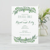 Repetitie Diner Uitnodiging - Greenery Foliage (Staand voorkant)