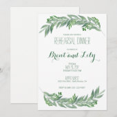 Repetitie Diner Uitnodiging - Greenery Foliage (Voorkant / Achterkant)