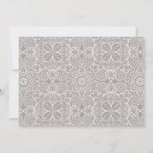 Repetitie Diner Uitnodiging Grijze Burlap & Lace (Achterkant)