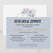 Repetitie diner uitnodiging in cyaan en zwart (Voorkant / Achterkant)