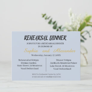 Repetitie diner uitnodiging in cyaan en zwart