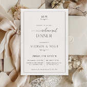 Repetitie Diner Uitnodiging Monogram, Classic Wedd