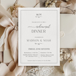 Repetitie Diner Uitnodiging Monogram, Classic Wedd