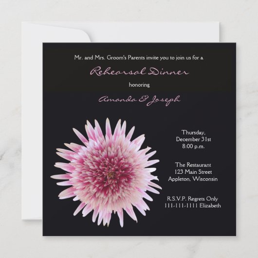 Repetitie diner uitnodiging — Prachtige Gerbera (Voorkant)