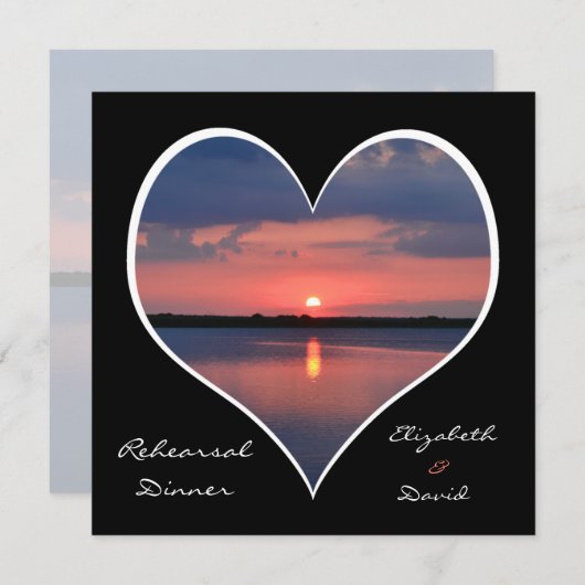 Repetitie Diner Uitnodiging - Zonsondergang in het (Voorkant / Achterkant)