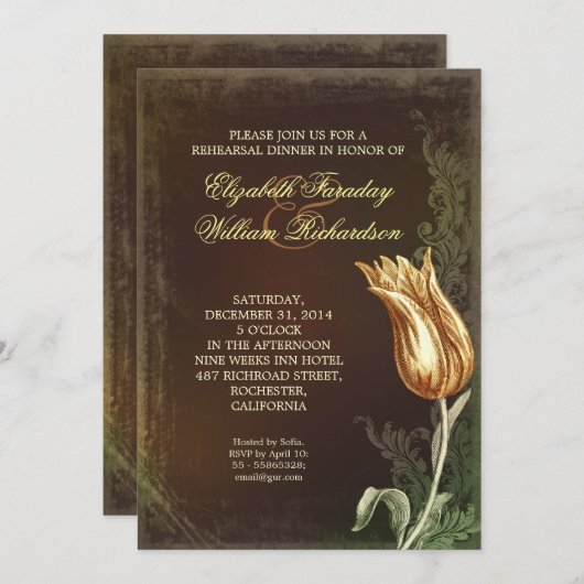  repetitie diner uitnodigingen (Voorkant / Achterkant)