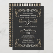 Repetitie Diner Uitnodigingen Art Deco Gold (Voorkant / Achterkant)