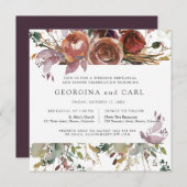 Repetitie diner uitnodigingen | Butterum en pruime (Voorkant / Achterkant)