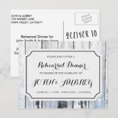 Repetitie Diner voor Rustiek Land Bruiloft Briefkaart (Voorkant / Achterkant)