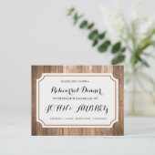 Repetitie Diner voor Rustiek Land Bruiloft Briefkaart (Staand voorkant)