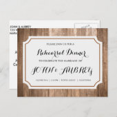 Repetitie Diner voor Rustiek Land Bruiloft Briefkaart (Voorkant / Achterkant)