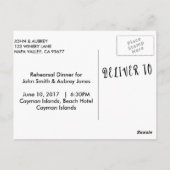 Repetitie Diner voor Rustiek Land Bruiloft Briefkaart (Achterkant)