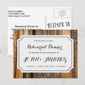 Repetitie Diner voor Rustiek Land Bruiloft Uitnodiging Briefkaart (Voorkant / Achterkant)