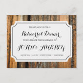 Repetitie Diner voor Rustiek Land Bruiloft Uitnodiging Briefkaart (Voorkant)